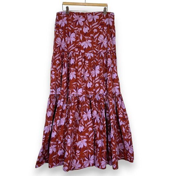 Wayf Bandeau Maxi Skirt Set Dress Crop Top Floral Large - Picture 2 of 14